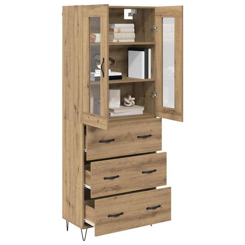vidaXL Highboard Artisan Oak 69.5 x 34 x 180 cm Engineered Wood