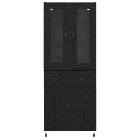 vidaXL Highboard Black Oak 69.5 x 34 x 180 cm Engineered Wood