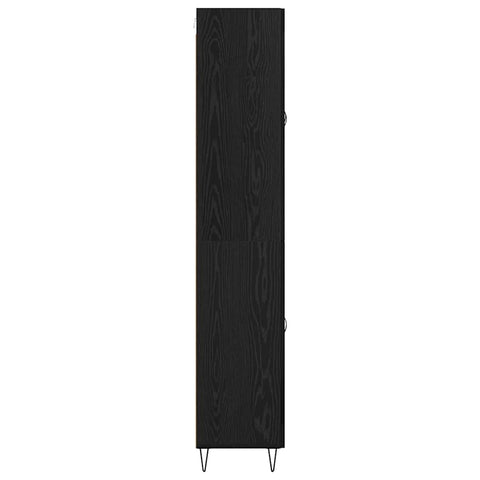 vidaXL Highboard Black Oak 69.5 x 34 x 180 cm Engineered Wood