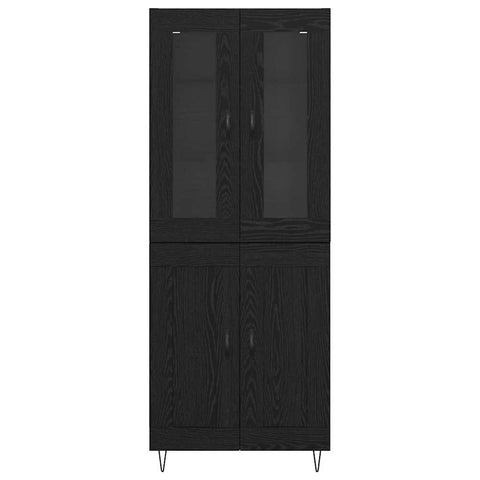 vidaXL Highboard Black Oak 69.5 x 34 x 180 cm Engineered Wood