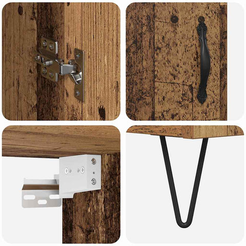 vidaXL Highboard Old wood 69.5 x 34 x 180 cm Engineered wood