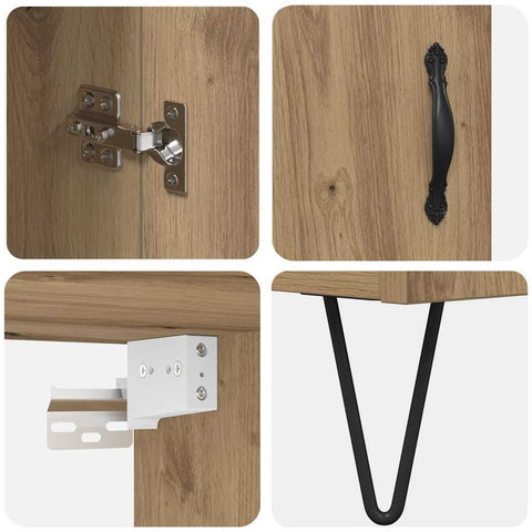 vidaXL Highboard Artisan Oak 69.5 x 34 x 180 cm Engineered Wood