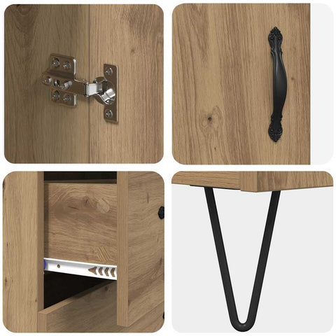 vidaXL Highboard Artisan Oak 69.5 x 34 x 180 cm Engineered Wood