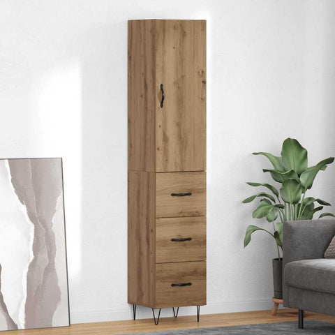 vidaXL Highboard Artisan Oak 69.5 x 34 x 180 cm Engineered Wood