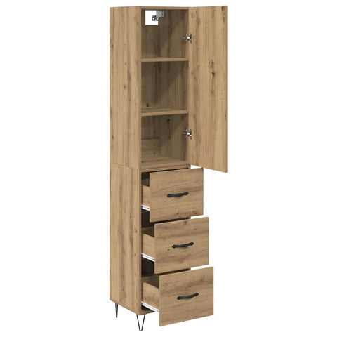 vidaXL Highboard Artisan Oak 69.5 x 34 x 180 cm Engineered Wood