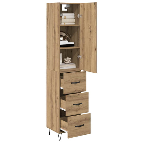 vidaXL Highboard Artisan Oak 69.5 x 34 x 180 cm Engineered Wood