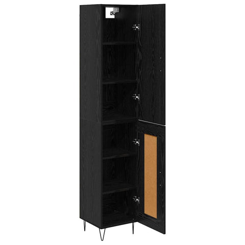 vidaXL Highboard Black Oak 69.5 x 34 x 180 cm Engineered Wood