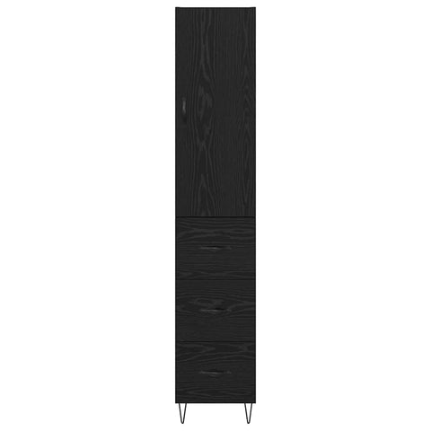 vidaXL Highboard Black Oak 69.5 x 34 x 180 cm Engineered Wood
