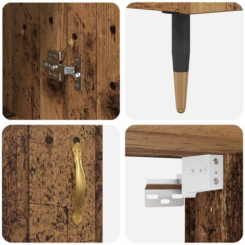 vidaXL Highboard Old Wood 69.5 x 34 x 180 cm Engineered Wood