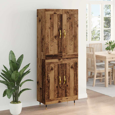 vidaXL Highboard Old Wood 69.5 x 34 x 180 cm Engineered Wood