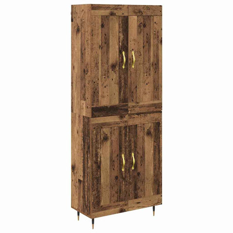 vidaXL Highboard Old Wood 69.5 x 34 x 180 cm Engineered Wood