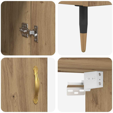 vidaXL Highboard Artisan Oak 69.5 x 34 x 180 cm Engineered Wood