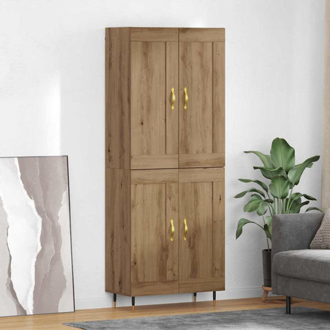 vidaXL Highboard Artisan Oak 69.5 x 34 x 180 cm Engineered Wood