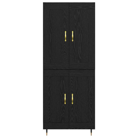 vidaXL Highboard Black Oak 69.5 x 34 x 180 cm Engineered Wood