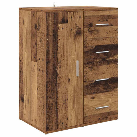 vidaXL Sideboards with Drawer Corona 2 pcs Old Wood 59 x 39 x 80 cm