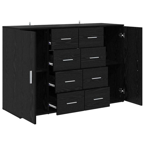 vidaXL Sideboards with Drawer Corona 2 pcs Black Oak 59 x 39 x 80 cm