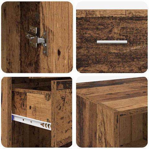 vidaXL Highboard Old Wood 50 x 42.5 x 225 cm Engineered Wood