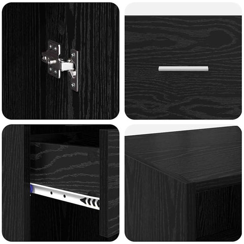 vidaXL Highboard Black Oak 50 x 42.5 x 225 cm Engineered Wood