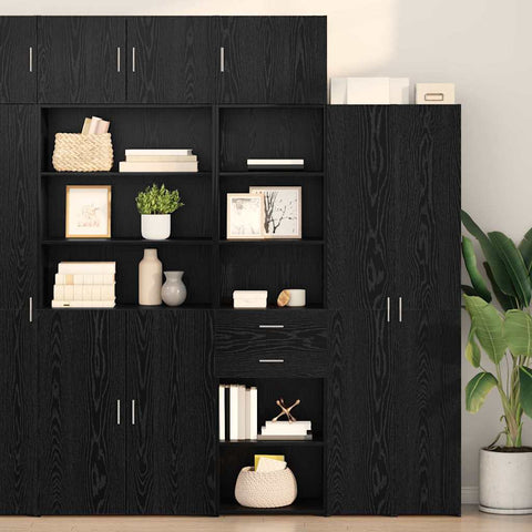 vidaXL Highboard Black Oak 50 x 42.5 x 225 cm Engineered Wood