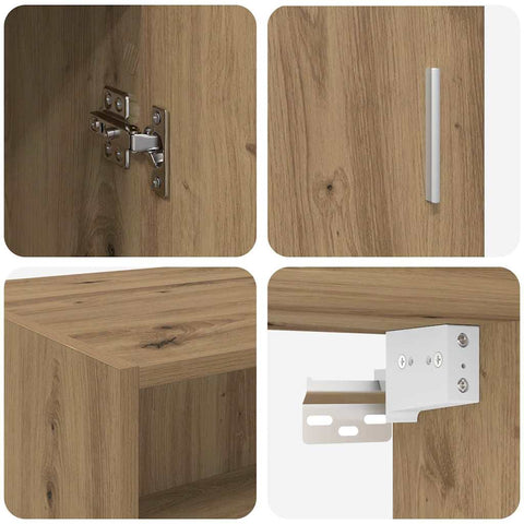 vidaXL Storage Cabinet Artisan Oak 80 x 42.5 x 225 cm Engineered Wood