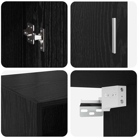 vidaXL Storage Cabinet Black Oak 80 x 42.5 x 225 cm Engineered Wood