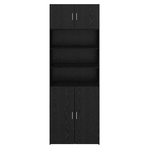vidaXL Storage Cabinet Black Oak 80 x 42.5 x 225 cm Engineered Wood