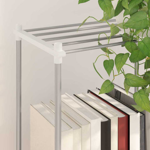 vidaXL Storage Shelf with Shelf White 43 x 27 x 90 cm Aluminium