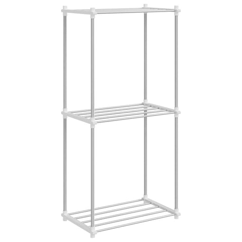 vidaXL Storage Shelf with Shelf White 43 x 27 x 90 cm Aluminium