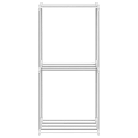 vidaXL Storage Shelf with Shelf White 43 x 27 x 90 cm Aluminium