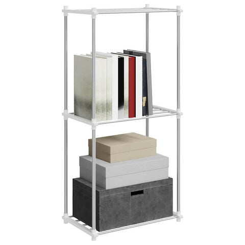 vidaXL Storage Shelf with Shelf White 43 x 27 x 90 cm Aluminium