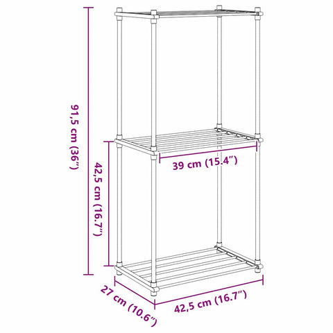 vidaXL Storage Shelf with Shelf White 43 x 27 x 90 cm Aluminium