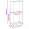 vidaXL Storage Shelf with Shelf White 43 x 27 x 90 cm Aluminium