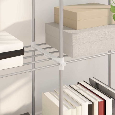 vidaXL Storage Shelf with Shelf White 43 x 27 x 90 cm Aluminium