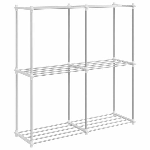 vidaXL Storage Shelf with Shelf White 43 x 27 x 90 cm Aluminium