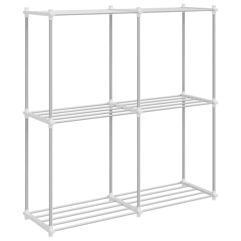 vidaXL Storage Shelf with Shelf White 43 x 27 x 90 cm Aluminium