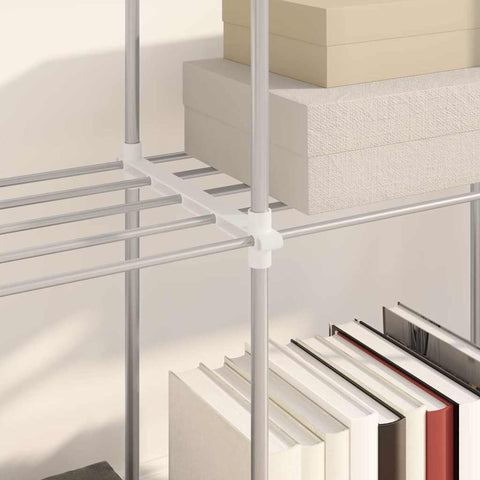 vidaXL Storage Shelf with Shelf White 43 x 27 x 90 cm Aluminium
