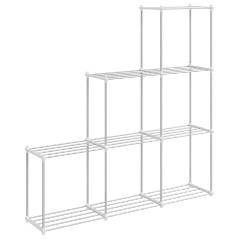 vidaXL Storage Shelf with Shelf White 43 x 27 x 90 cm Aluminium
