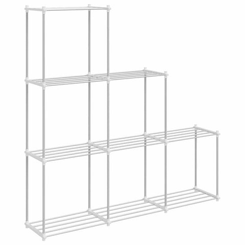 vidaXL Storage Shelf with Shelf White 43 x 27 x 90 cm Aluminium