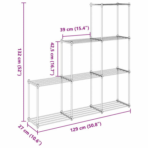 vidaXL Storage Shelf with Shelf White 43 x 27 x 90 cm Aluminium