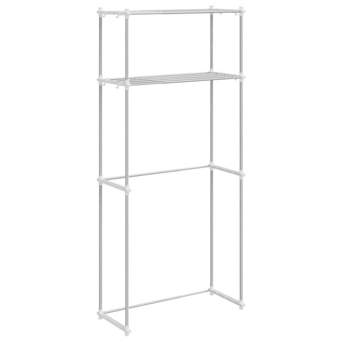 vidaXL Washing Machine Shelf with Shelf with Storage White Aluminium