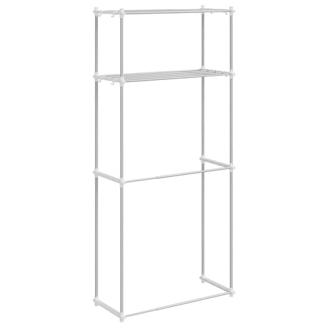 vidaXL Washing Machine Shelf with Shelf with Storage White Aluminium