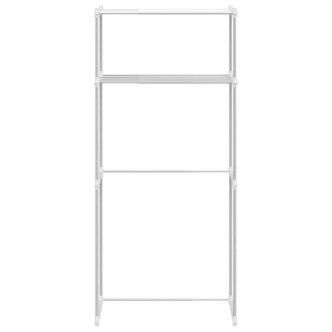 vidaXL Washing Machine Shelf with Shelf with Storage White Aluminium