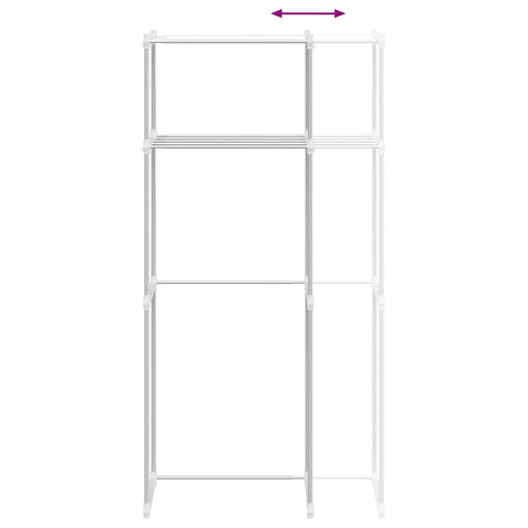 vidaXL Washing Machine Shelf with Shelf with Storage White Aluminium