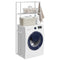 vidaXL Washing Machine Shelf with Shelf with Storage White Aluminium