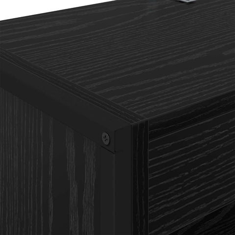 vidaXL Book Cabinet 2 pcs Black Oak 60 x 30 x 189.5 cm Engineered Wood