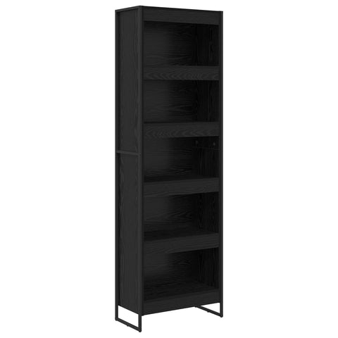 vidaXL Book Cabinet 2 pcs Black Oak 60 x 30 x 189.5 cm Engineered Wood