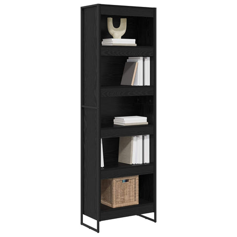 vidaXL Book Cabinet 2 pcs Black Oak 60 x 30 x 189.5 cm Engineered Wood