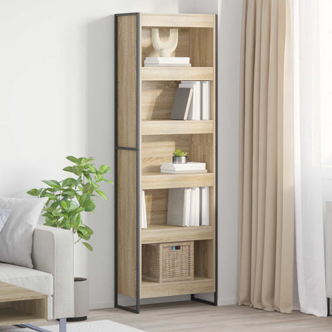 vidaXL Book Cabinet 2 pcs Sonoma 60 x 30 x 189.5 cm Engineered Wood