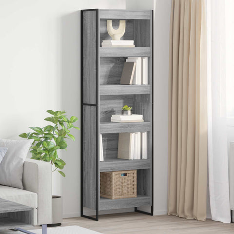 vidaXL Book Cabinet 2 pcs Grey Sonoma 60 x 30 x 189.5 cm