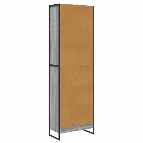 vidaXL Book Cabinet 2 pcs Grey Sonoma 60 x 30 x 189.5 cm